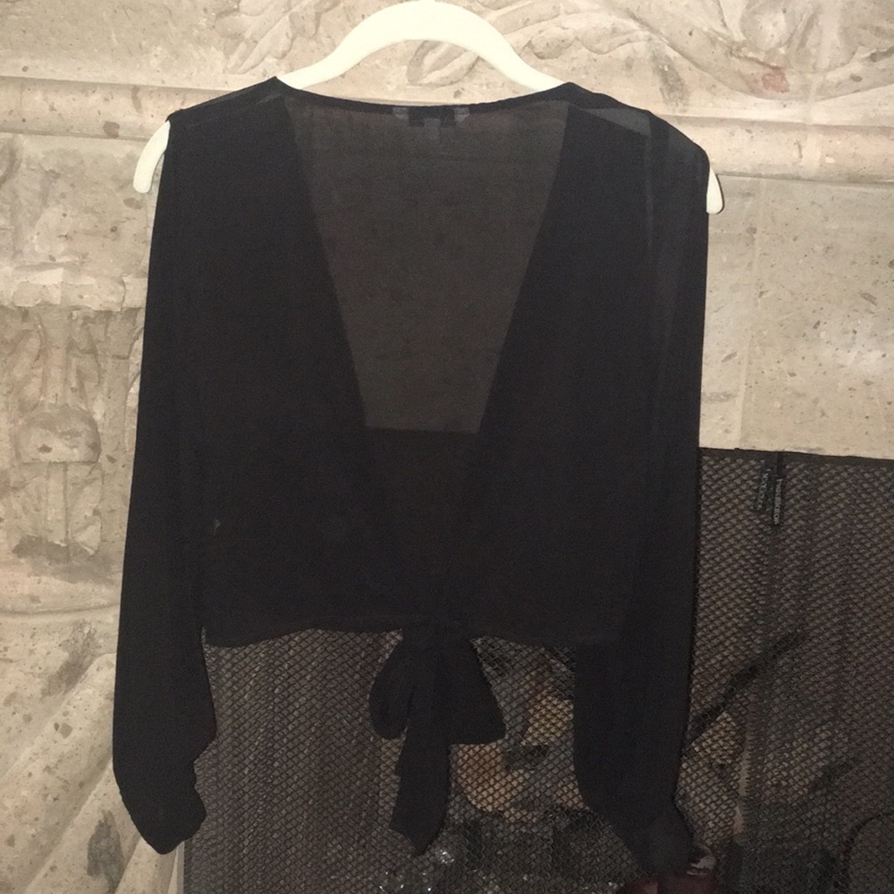 Naked Zebra - Sheer, black semi-cropped wrap